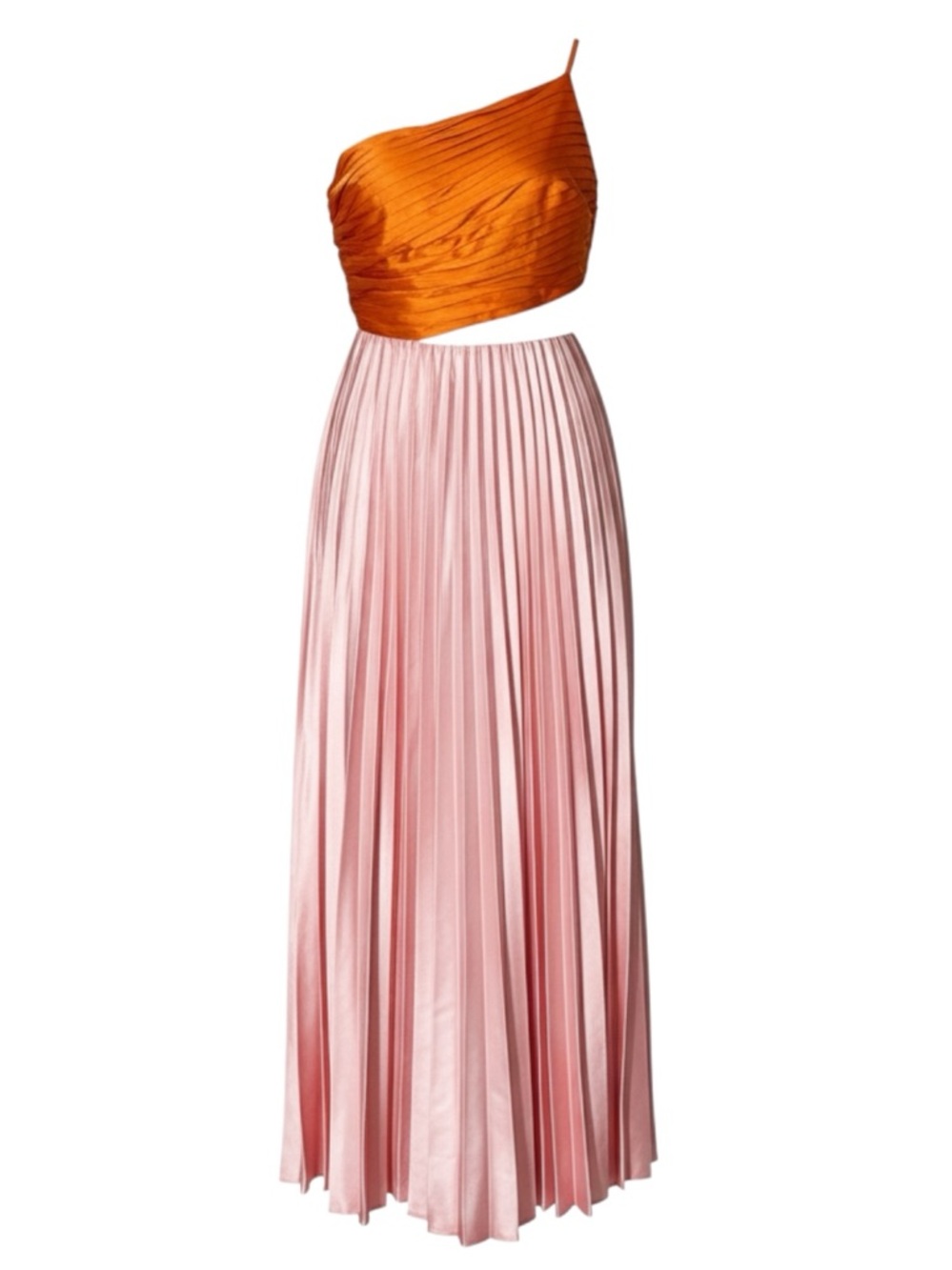 NWT AMUR Two-Tone Pleated Maxi Dress Size 4 - Picture 3 of 9